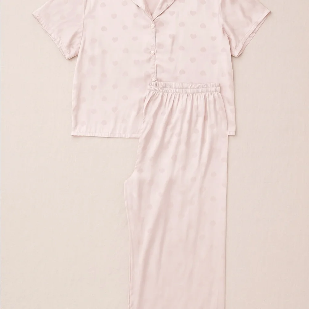 BCBG pink Heart Print Women's Pajama Set - Picture 2 of 6